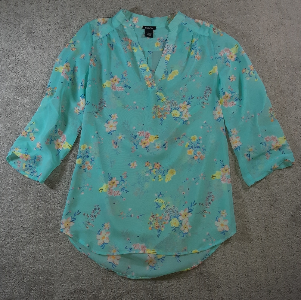 Sheer Floral Blouse